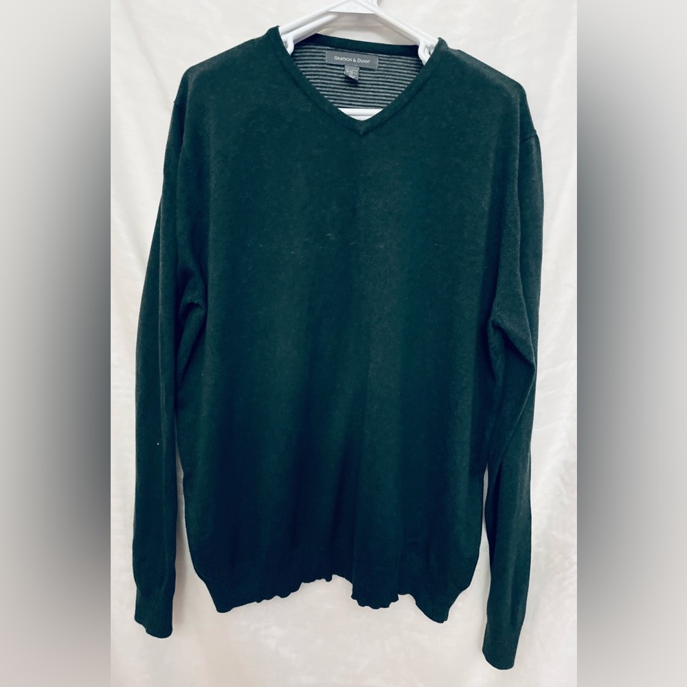 Grayson & Dunn men’s 2XL V-neck pullover lightweight sweater/ 100% cotton/ green